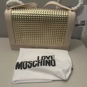 Love Moschino Gold Studded Handbag